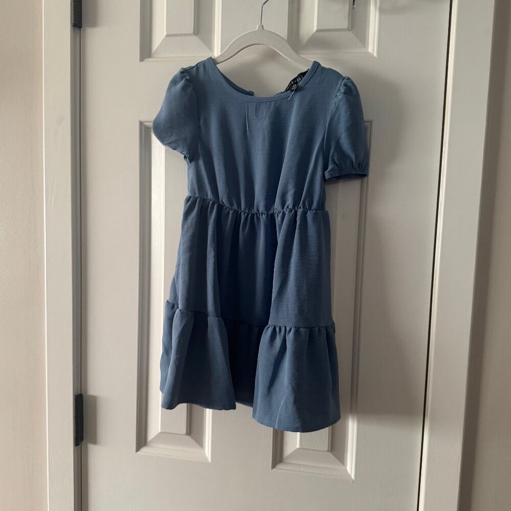 Love Ellie Light Blue Little Girls Tiered Lightweight Dress Size XS 4T/5 No Tag